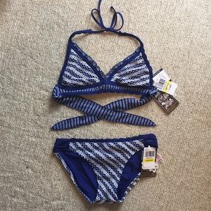 Becca crochet triangle halter bikini set